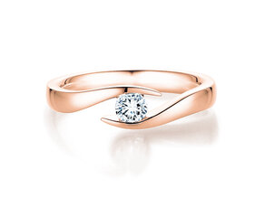 Anillo de compromiso Twist en 9K oro rosa con diamante 0,03ct