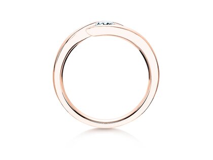 Anillo de compromiso Twist en 9K oro rosa con diamante 0,03ct