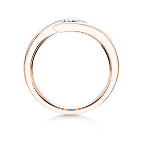 Anillo de compromiso Twist en 9K oro rosa con diamante 0,03ct