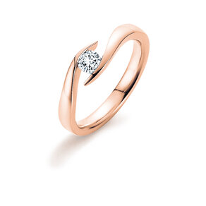 Anillo de compromiso Twist en 9K oro rosa con diamante 0,03ct