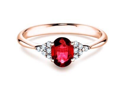 Anillo de compromiso Vivid en oro rosa