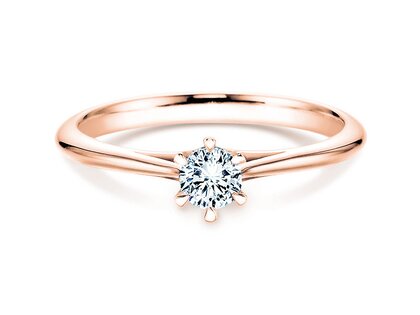 Anillo de compromiso Heaven 6 en 14K oro rosa con diamante de laboratorio 0,25ct E/VS