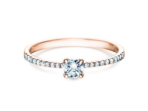 Anillo de compromiso Grace en 18K oro rosa con diamantes 0,70ct G/SI