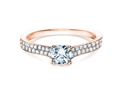 Anillo de compromiso Claire en 18K oro rosa con diamantes 0,70ct G/SI