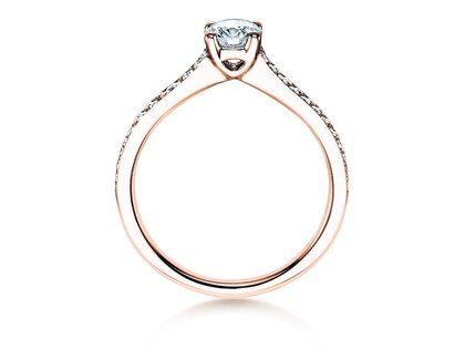 Anillo de compromiso Claire en 18K oro rosa con diamantes 0,70ct G/SI