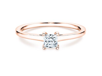 Anillo de compromiso Princess en 18K oro rosa con diamante 1,00ct G/SI