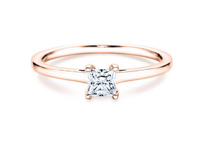 Anillo de compromiso Princess en 18K oro rosa con diamante 1,00ct G/SI