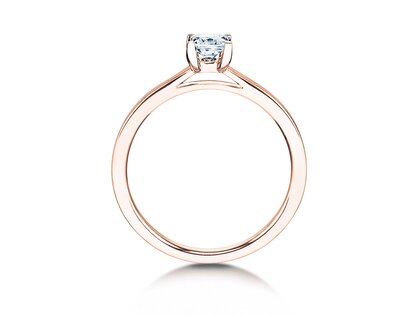 Anillo de compromiso Princess en 18K oro rosa con diamante 1,00ct G/SI