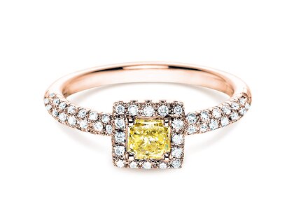 Anillo de compromiso Sophie en 18K oro rosa con diamantes 1,02ct