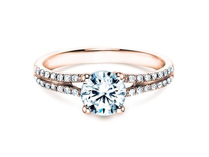 Anillo de compromiso Dynasty en 18K oro rosa con diamantes 1,27ct G/SI