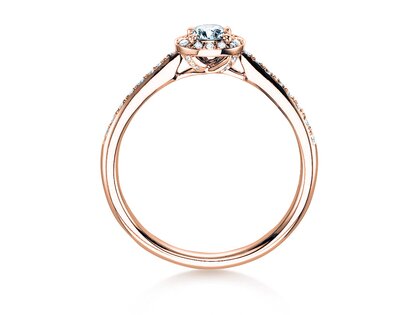 Anillo de compromiso Halo Petite en 18K oro rosa con diamantes 0,50ct G/SI