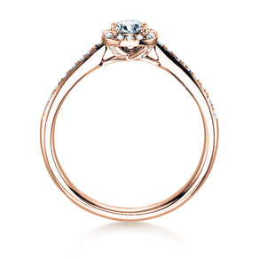 Anillo de compromiso Halo Petite en 18K oro rosa con diamantes 0,50ct G/SI