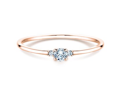 Anillo de compromiso  en 9K oro rosa con diamantes 0,10ct G/SI
