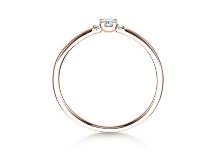 Anillo de compromiso  en 9K oro rosa con diamantes 0,10ct G/SI