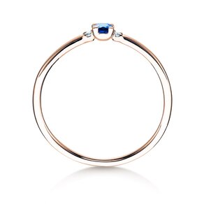 Anillo de compromiso Vivid Petite en 14K oro rosa con zafiro 0,08ct y diamantes 0,02ct