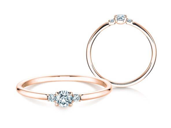 Anillo de compromiso Vivid Petite Diamond en oro rosa