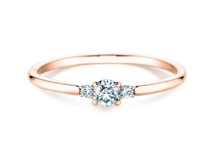 Anillo de compromiso Vivid Petite Diamond en oro rosa