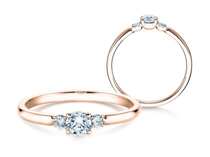 Anillo de compromiso Vivid Petite Diamond en 18K oro rosa con diamantes 0,30ct G/SI