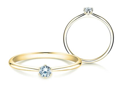 Anillo de compromiso Spirit en 9K oro amarillo con diamante 0,15ct H/SI