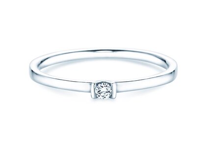 Anillo de compromiso Love en 14K oro blanco con diamante 0,04ct G/SI