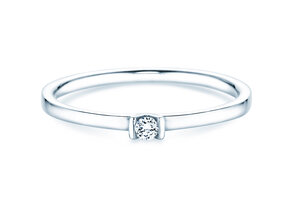 Anillo de compromiso Love en 14K oro blanco con diamante 0,04ct G/SI