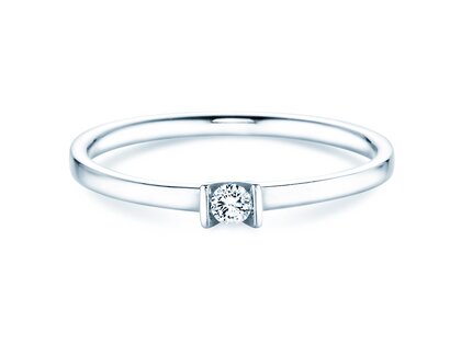 Anillo de compromiso Love en 14K oro blanco con diamante 0,07ct G/SI