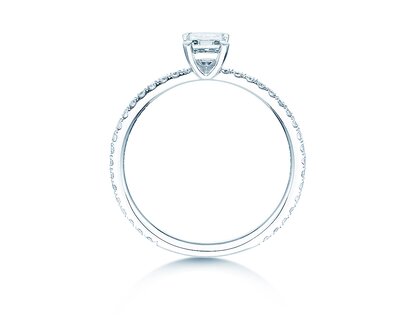 Anillo de compromiso Elaine en 14K oro blanco con diamantes 0,86ct G/VS