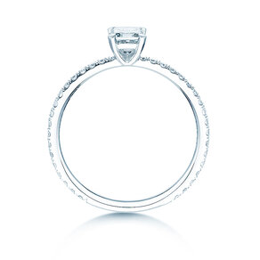Anillo de compromiso Elaine en 14K oro blanco con diamantes 0,86ct G/VS