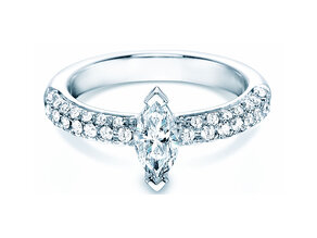 Anillo de compromiso Louis en 18K oro blanco con diamantes 1,12ct G/SI