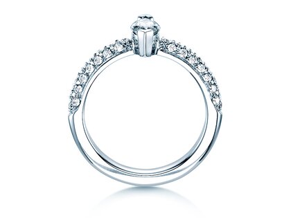 Anillo de compromiso Louis en 18K oro blanco con diamantes 1,12ct G/SI
