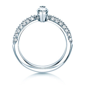 Anillo de compromiso Louis en 18K oro blanco con diamantes 1,12ct G/SI