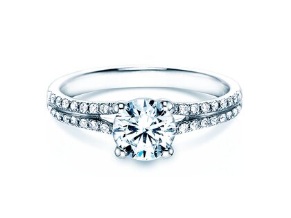 Anillo de compromiso Dynasty en 18K oro blanco con diamantes 1,27ct G/SI