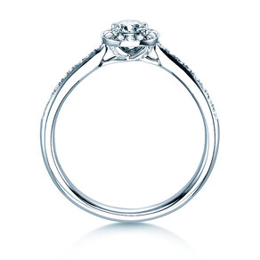Anillo de compromiso Halo Petite en 18K oro blanco con diamantes 0,50ct G/SI