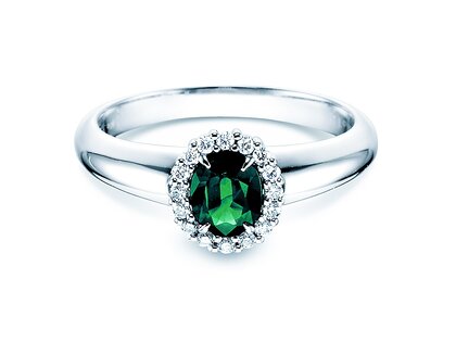 Anillo de compromiso Windsor en 9K oro blanco
