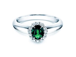 Anillo de compromiso Windsor en 9K oro blanco
