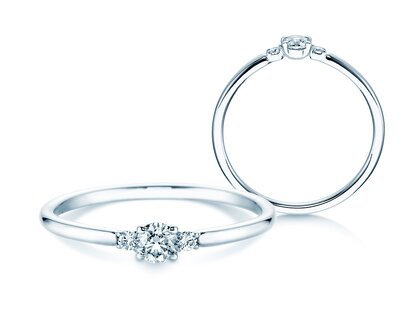 Anillo de compromiso Vivid Petite Diamond en 14K oro blanco con diamantes 0,20ct G/SI