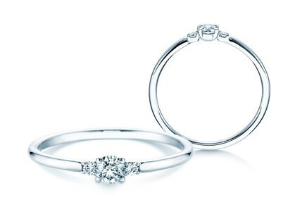 Anillo de compromiso Vivid Petite Diamond en 14K oro blanco con diamantes 0,20ct G/SI