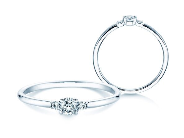 Anillo de compromiso Vivid Petite Diamond en 14K oro blanco con diamantes 0,20ct G/SI