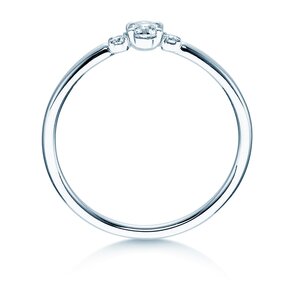 Anillo de compromiso Vivid Petite Diamond en 14K oro blanco con diamantes 0,20ct G/SI