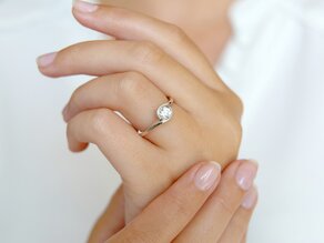Anillo de compromiso Touch en platino 950/- con diamante de laboratorio 0,50ct E/VS