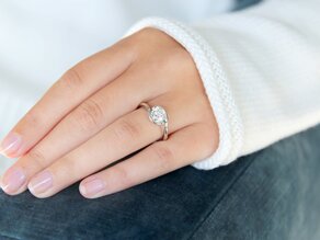 Anillo de compromiso Touch en 14K oro blanco con diamante de laboratorio 1,00ct E/VS