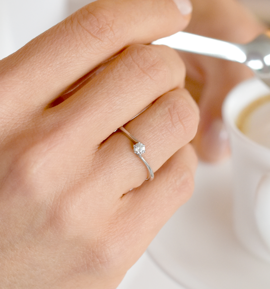 Anillo de compromiso Devotion en plata 925/-