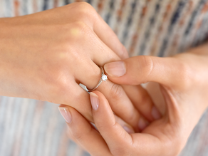 Anillo de compromiso Heaven 6 en 9K oro blanco con diamante de laboratorio 0,25ct
