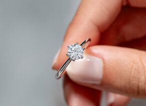 Anillo de compromiso Heaven 6 en 9K oro blanco con diamante 0,75ct G/SI