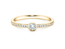 Anillo de compromiso Eternal Pavé en 18K oro amarillo con diamantes 0,21ct G/SI