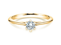 Anillo de compromiso Heaven 6 en 14K oro amarillo con diamante 0,10ct G/SI