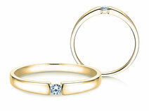 Anillo de compromiso Infinity Petite en 14K oro amarillo con diamante 0,06ct G/SI