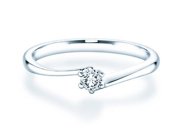 Anillo de compromiso Devotion en 14K oro blanco con diamante 0,10ct