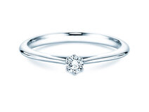 Anillo de compromiso Heaven 6 en 14K oro blanco con diamante 0,10ct G/SI