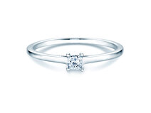 Anillo de compromiso Princess en platino 950/- con diamante 0,25ct G/SI